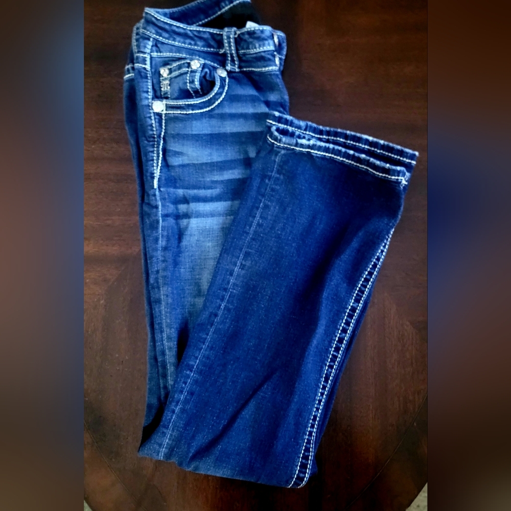 Miss Me Blue Skinny Jeans with Classic Stitching